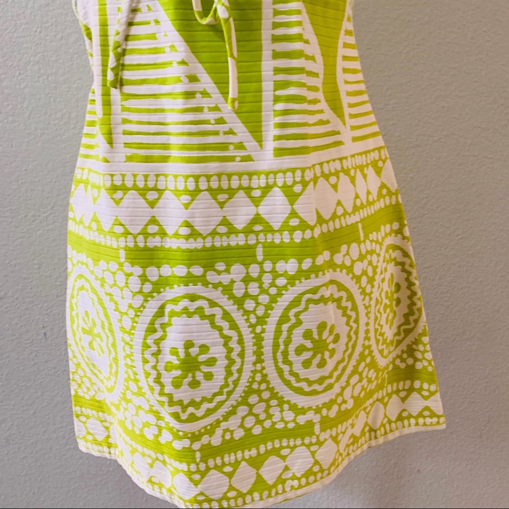 MALIA HONOLULU vintage MOD green graphic dress - Picture 3 of 8